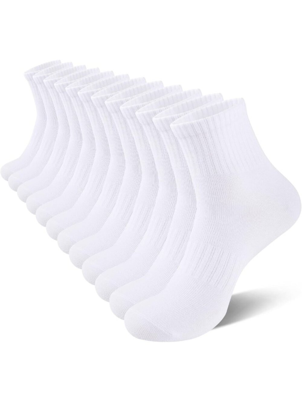 Men's Cotton Ankle Socks - Thin Quarter Mini Crew, 6 Pairs, Comfortable